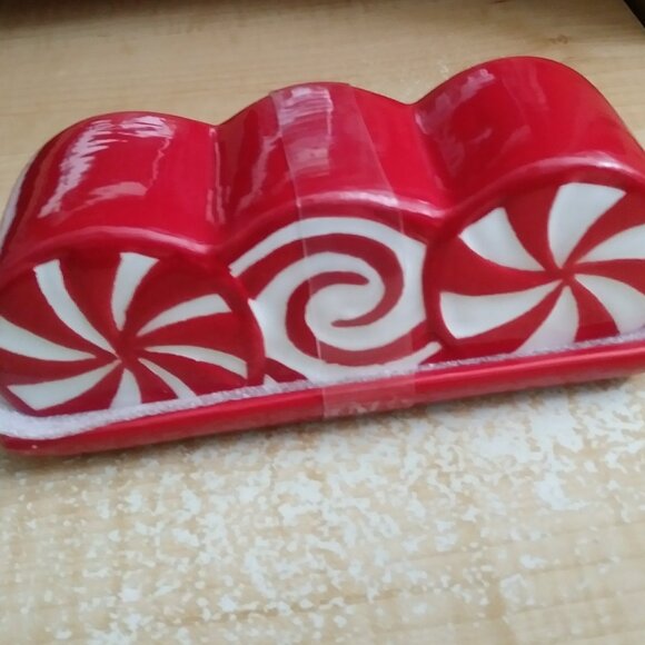 Peppermint Other - Merry & Bright Christmas Gift-Inspired Ceramic Butter Dish